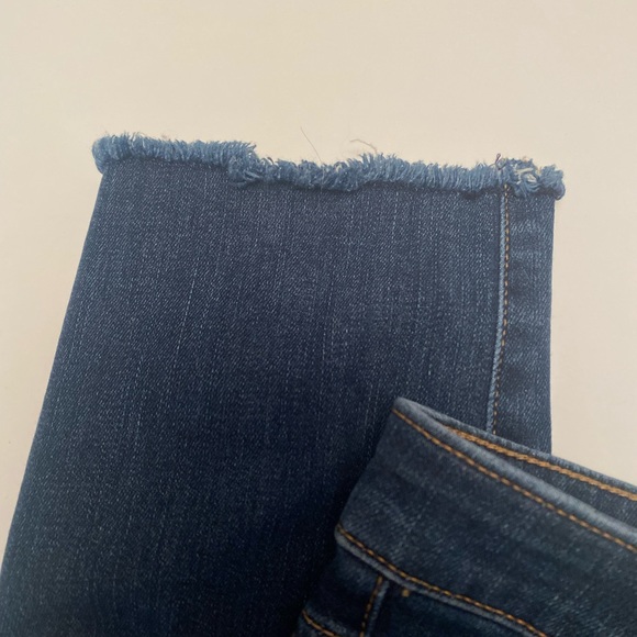 Contemporaine Dark Blue Jeans with Frayed Hem - Picture 4 of 4